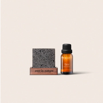 عبير الأزهار - مجموعة حجر ديكور وزيت عطري 15مل